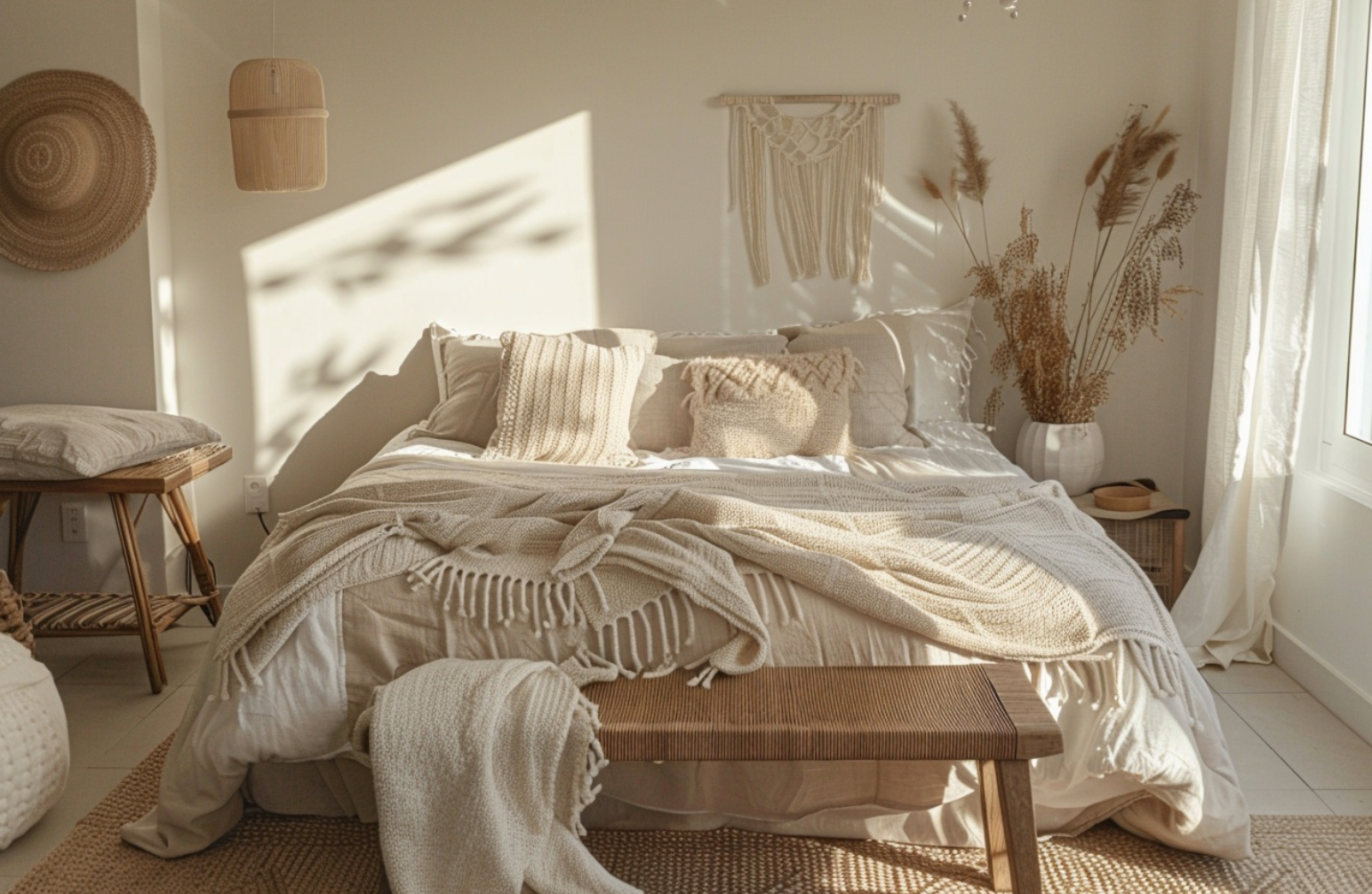 Chambre beige cocooning : l’élégance douce du minimalisme chaleureux