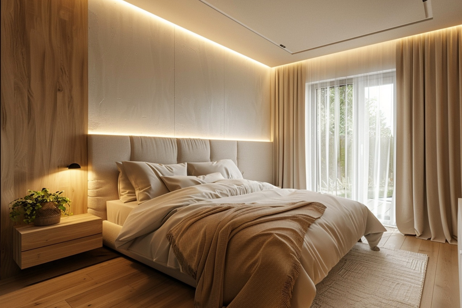 Chambre beige cocooning : l'élégance douce du minimalisme chaleureux
