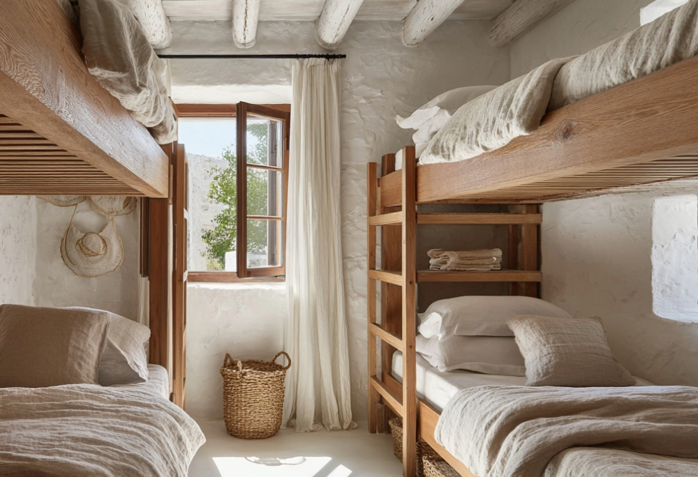 Dortoir dans une maison de vacances : convivialité et simplicité au cœur de l’été