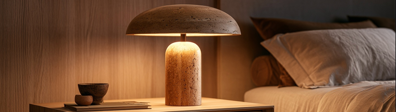 Les atouts d'une lampe de chevet en travertin