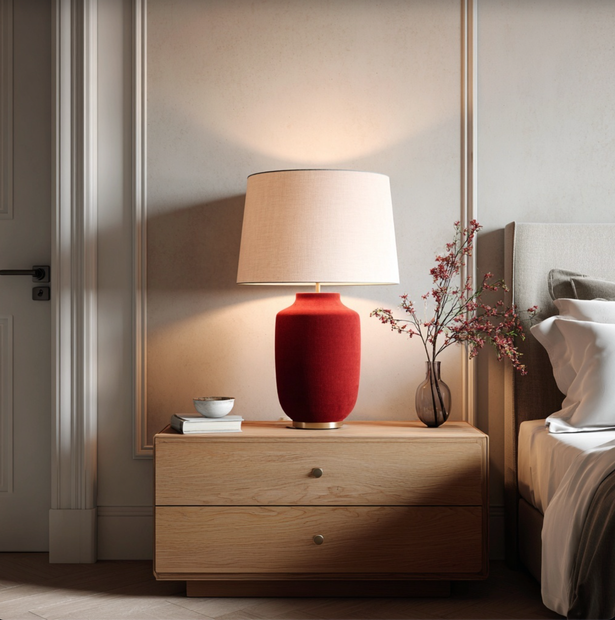 Lampe de chevet Rouge