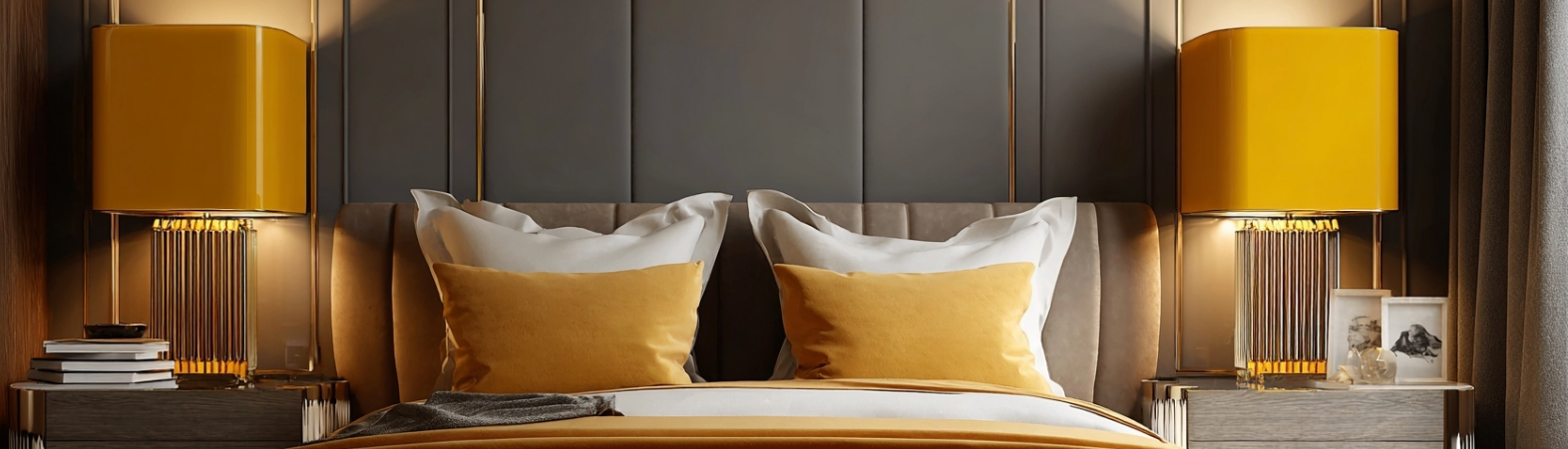 Lampe de chevet jaune
