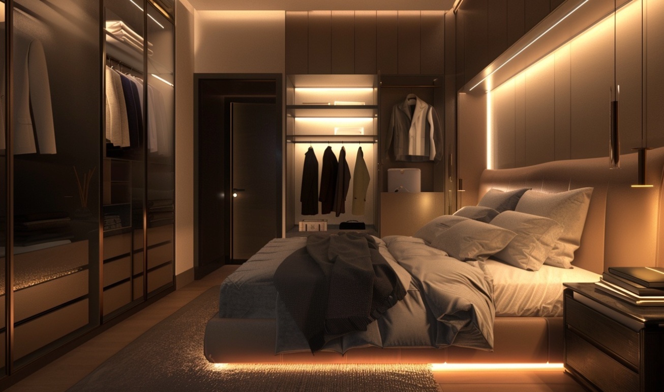 Chambre avec dressing : idées élégantes pour optimiser l'espace nuit