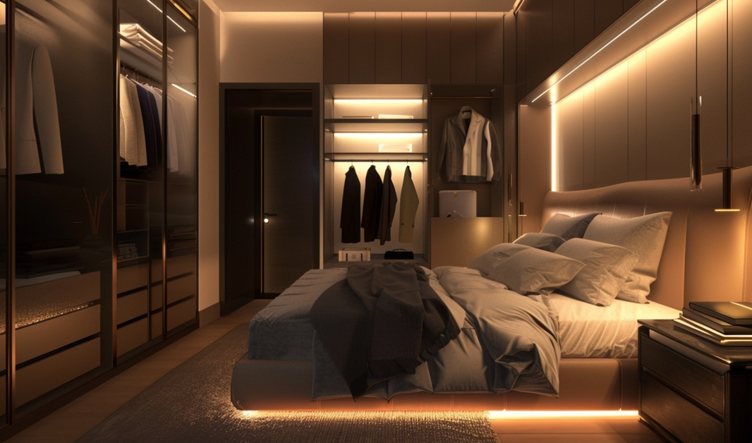 Chambre avec dressing : idées élégantes pour optimiser l'espace nuit