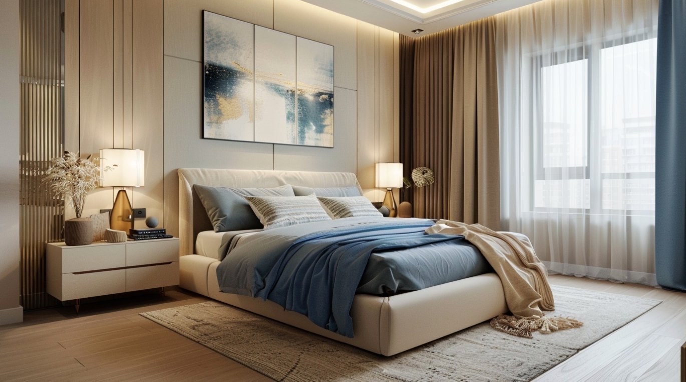 Harmoniser son intérieur avec une chambre bleu et beige