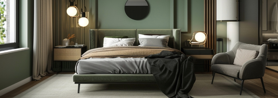 Chambre vert et gris : une harmonie moderne et apaisante