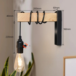 Applique mural retro noir et bois - Vignette | Aura Douce 