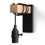 Applique mural retro noir et bois - Vignette | Aura Douce 