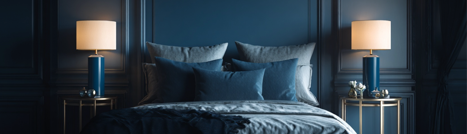 Lampe de chevet bleue 