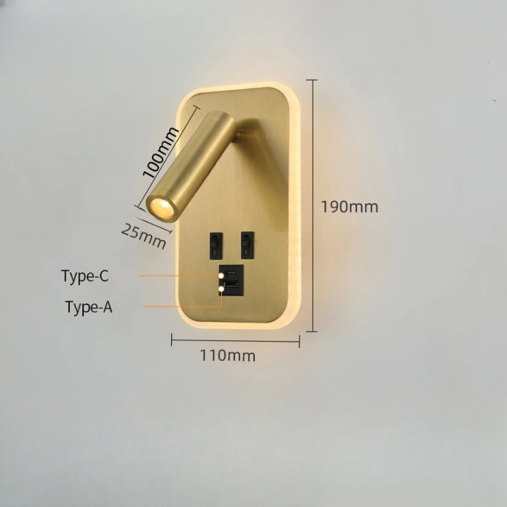 Port de charge USB et USB-C or 