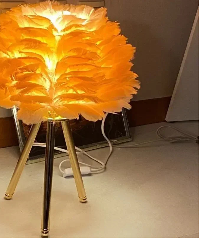 Lampe de chevet a plume