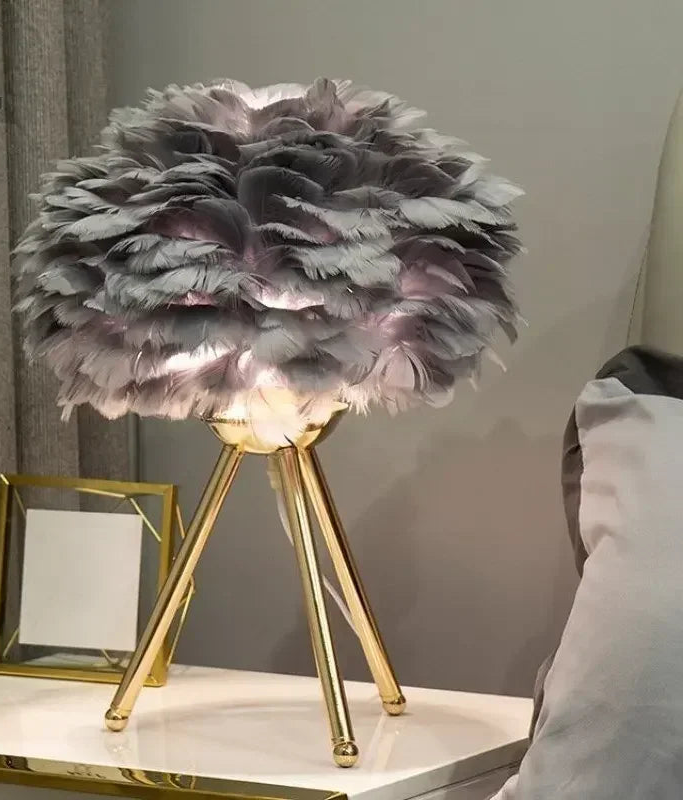 Lampe de chevet a plume