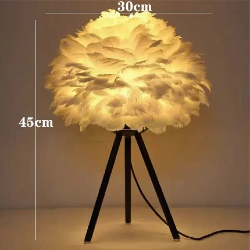 Lampe de chevet a plume