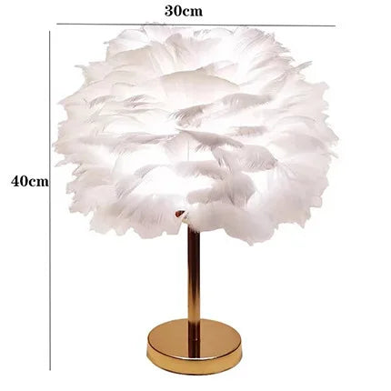 Lampe de chevet a plume 