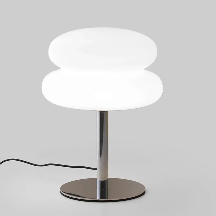 Lampe de chevet argent allumé