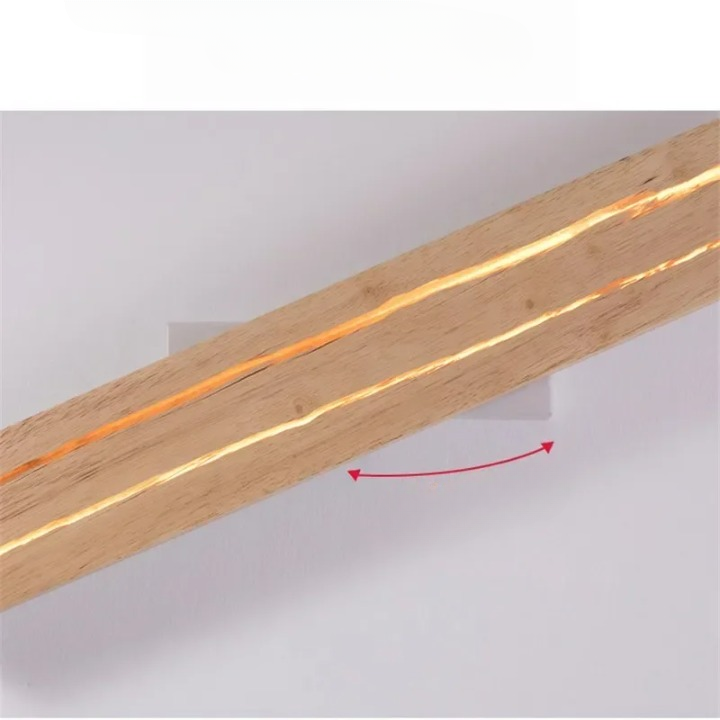 Lampe de chevet artisanale en bois