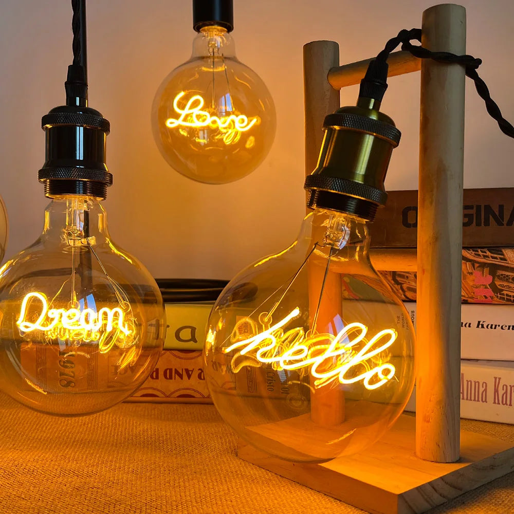 Lampe de chevet avec ampoule filament