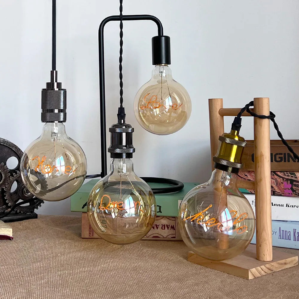 Lampe de chevet avec ampoule filament