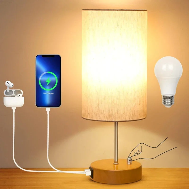 Lampe de chevet avec chargeur