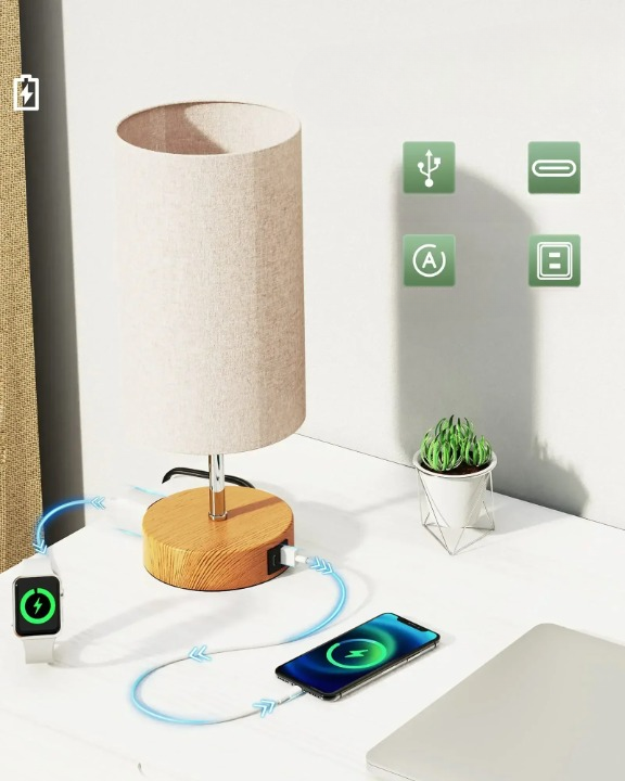 Lampe de chevet avec chargeur