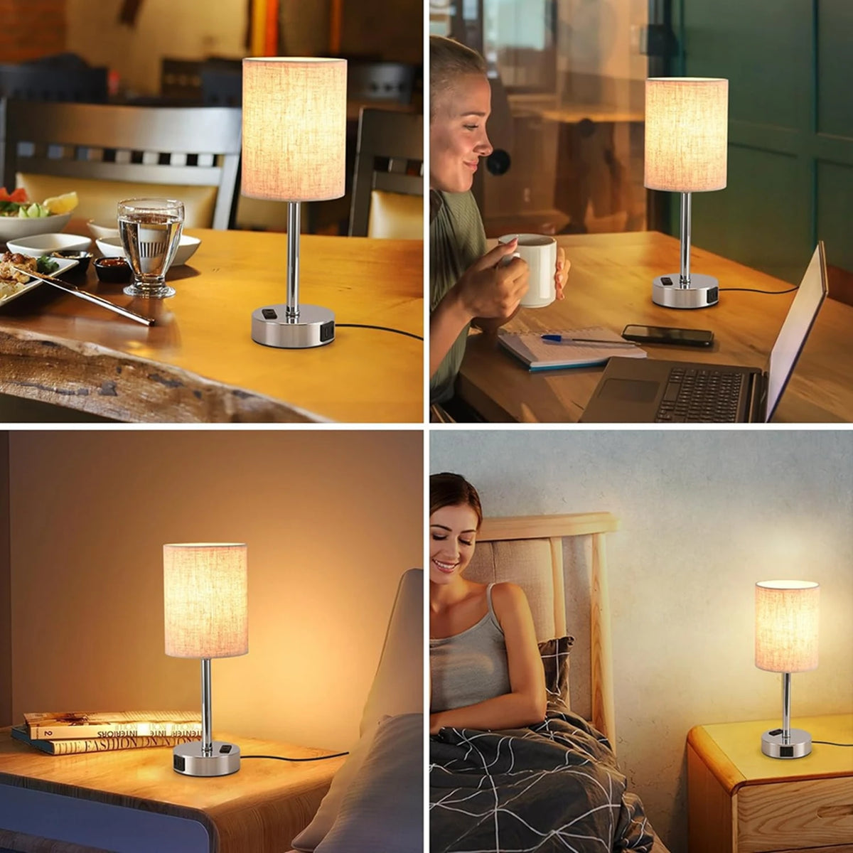 Lampe de chevet avec chargeur