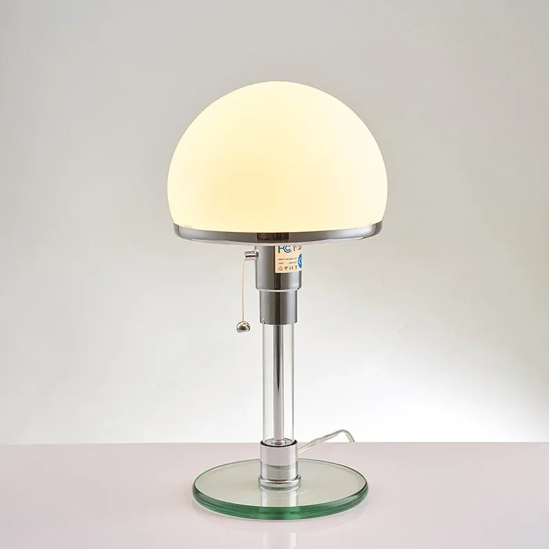 Lampe de chevet avec pied en verre