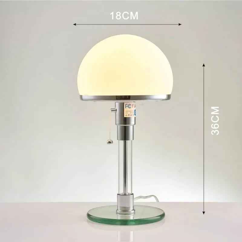 Lampe de chevet avec pied en verre