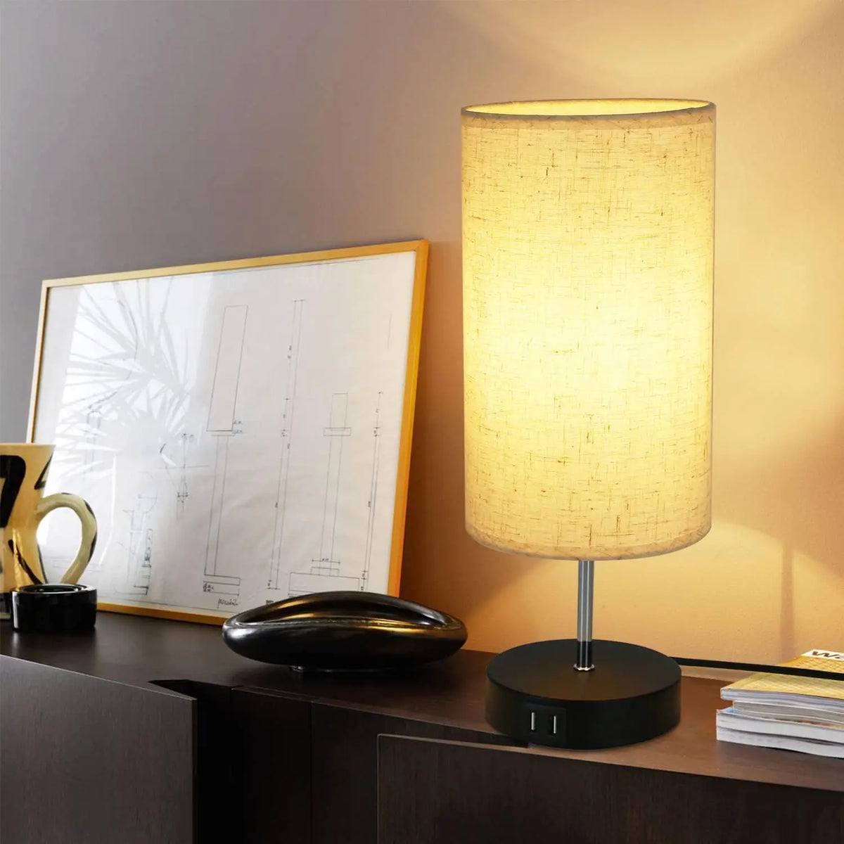 Lampe de chevet avec port USB C