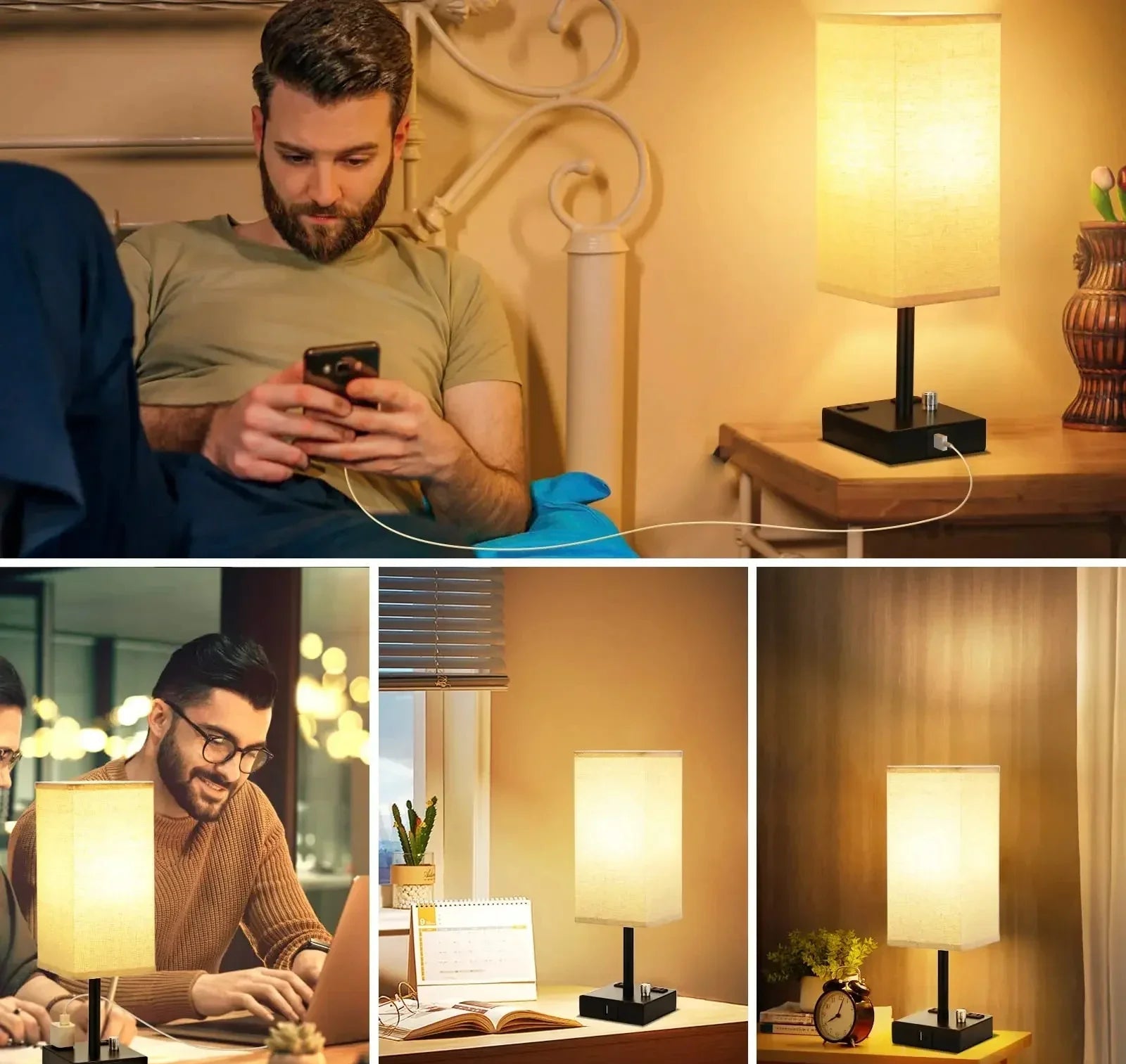 Lampe de chevet avec port usb c