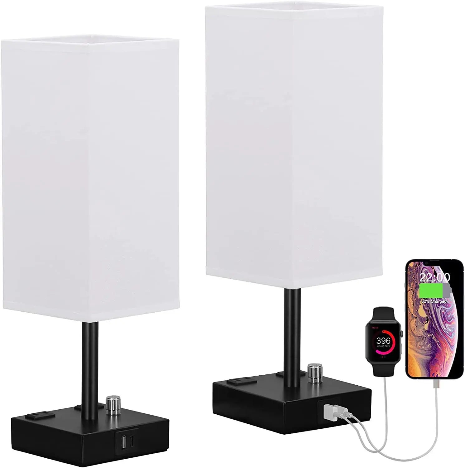 Lampe de chevet avec port usb c