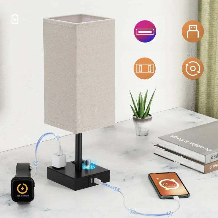 Lampe de chevet avec port usb c
