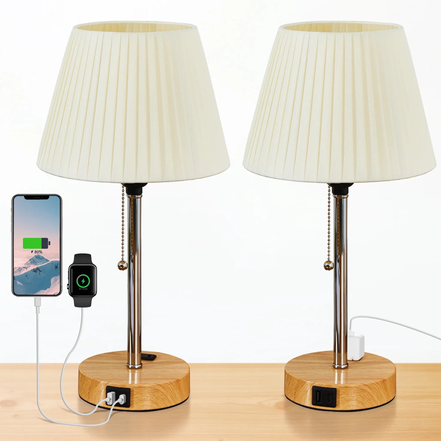 Lampe de chevet avec prise usb