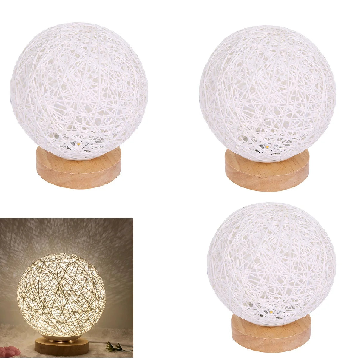 Lampe de chevet bambou rotin