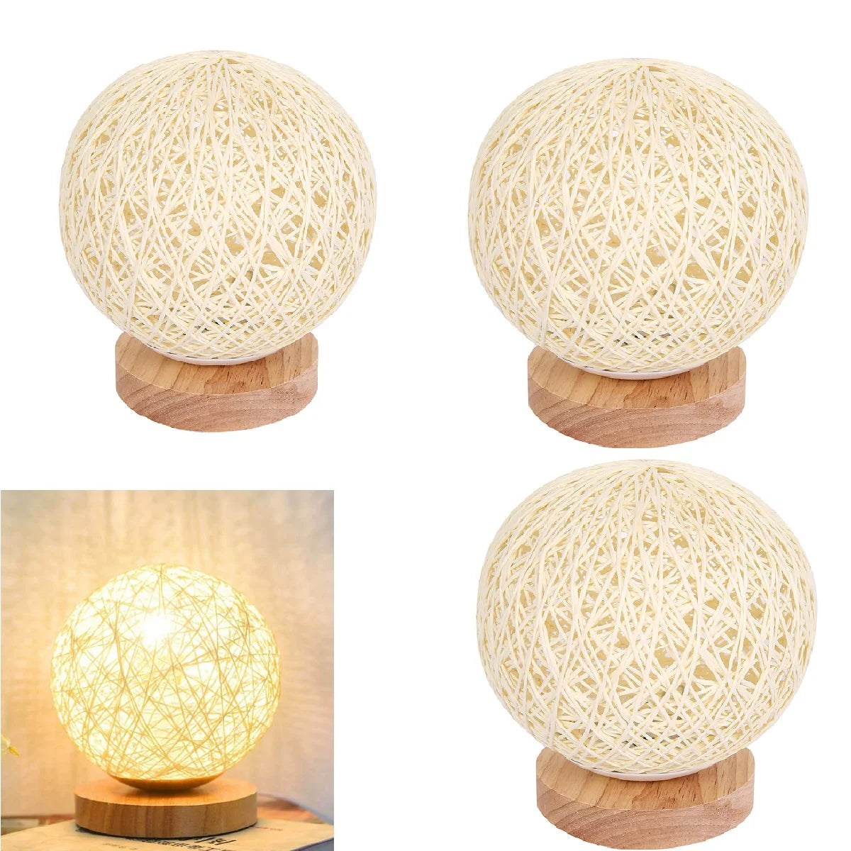 Lampe de chevet bambou rotin