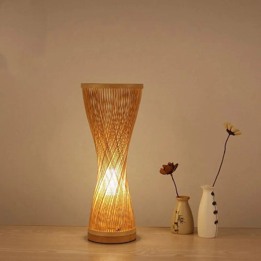 Lampe de chevet bambou rotin