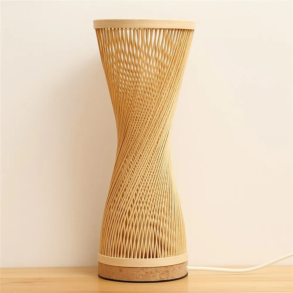 Lampe de chevet bambou rotin