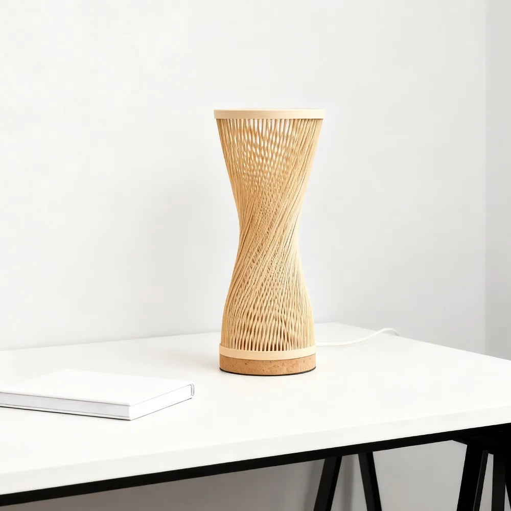 Lampe de chevet bambou rotin