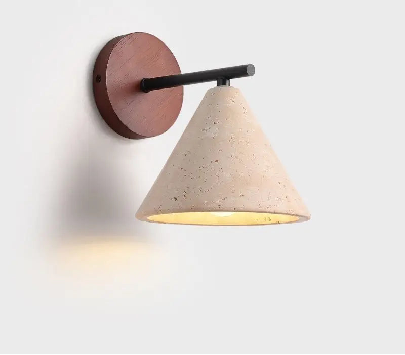 Lampe de chevet beige et bois