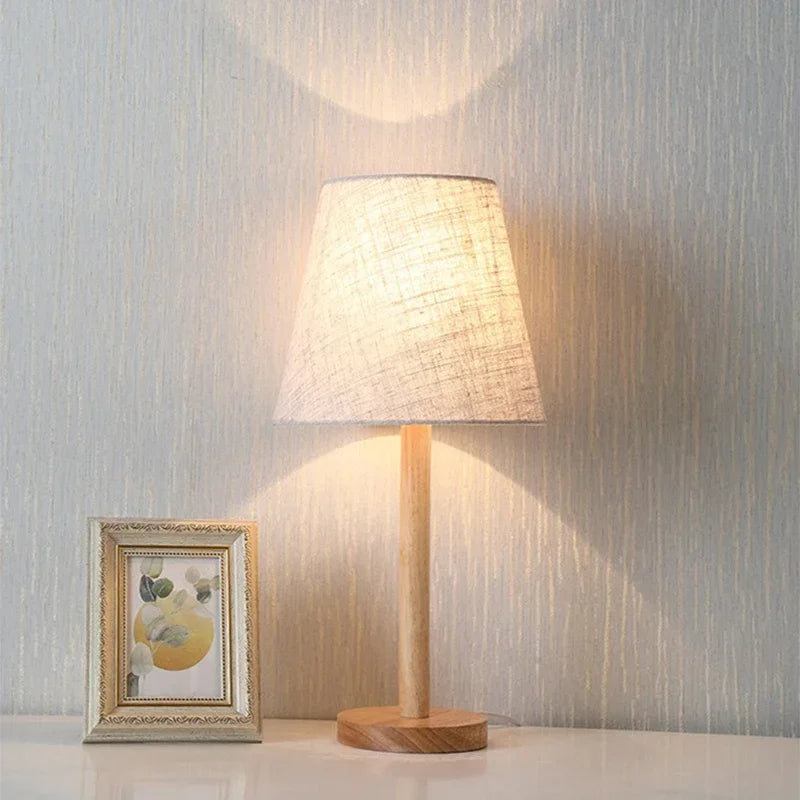 Lampe de chevet blanc et bois