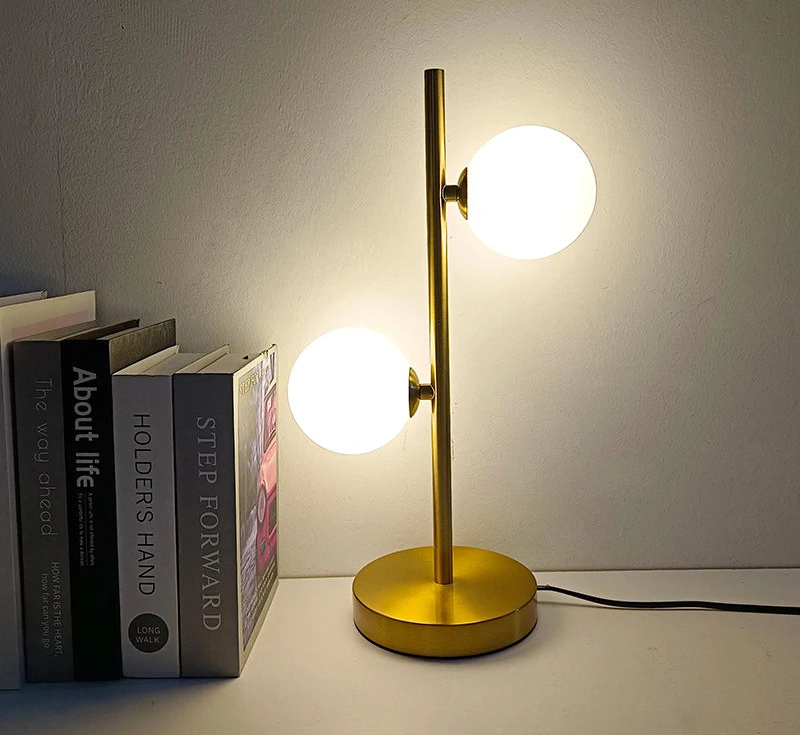 Lampe de chevet blanc et or