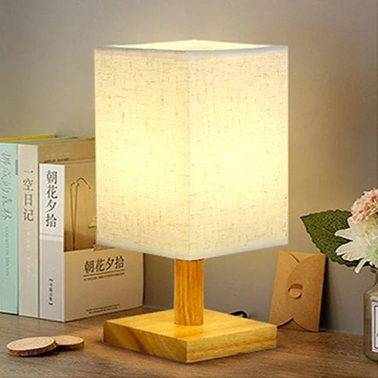 Lampe de chevet bois blanc