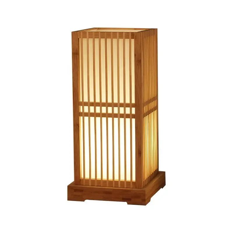 Lampe de chevet bois brut