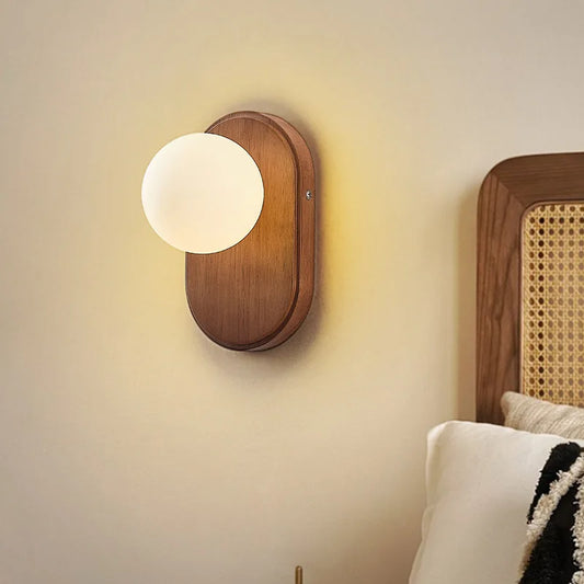 Lampe de chevet bois brut