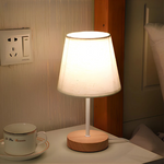 Lampe de chevet bois et blanc - Vignette | Aura Douce 