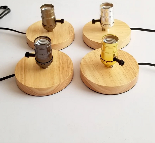 Lampe de chevet bois et metal