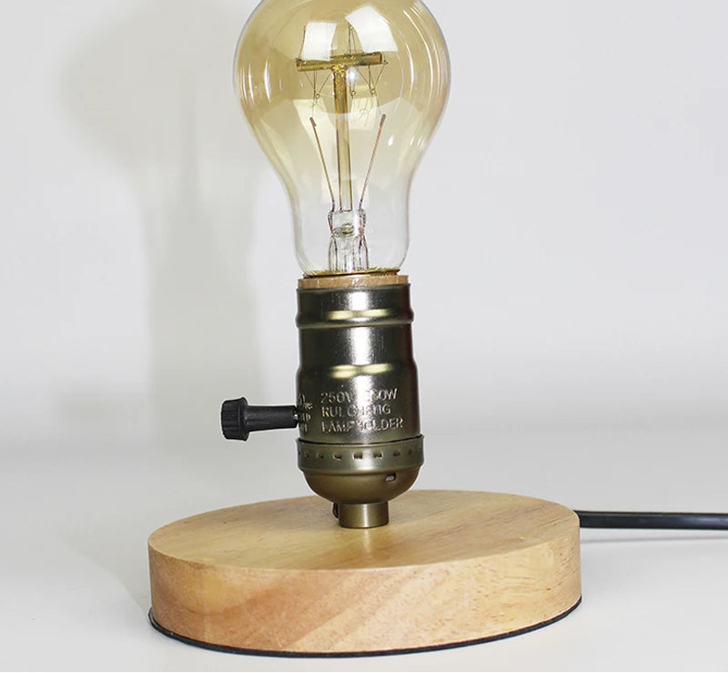 Lampe de chevet bois et metal