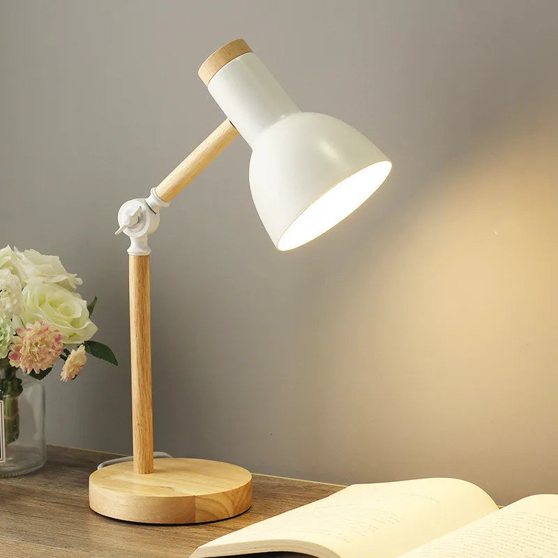 Lampe de chevet bois et noir