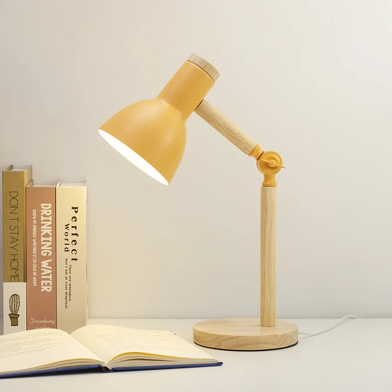 Lampe de chevet bois et noir