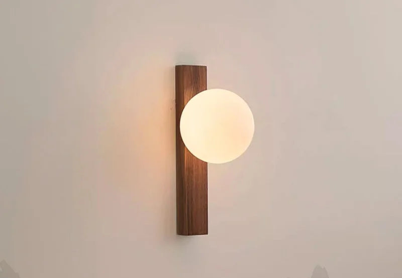 Lampe de chevet bois foncé