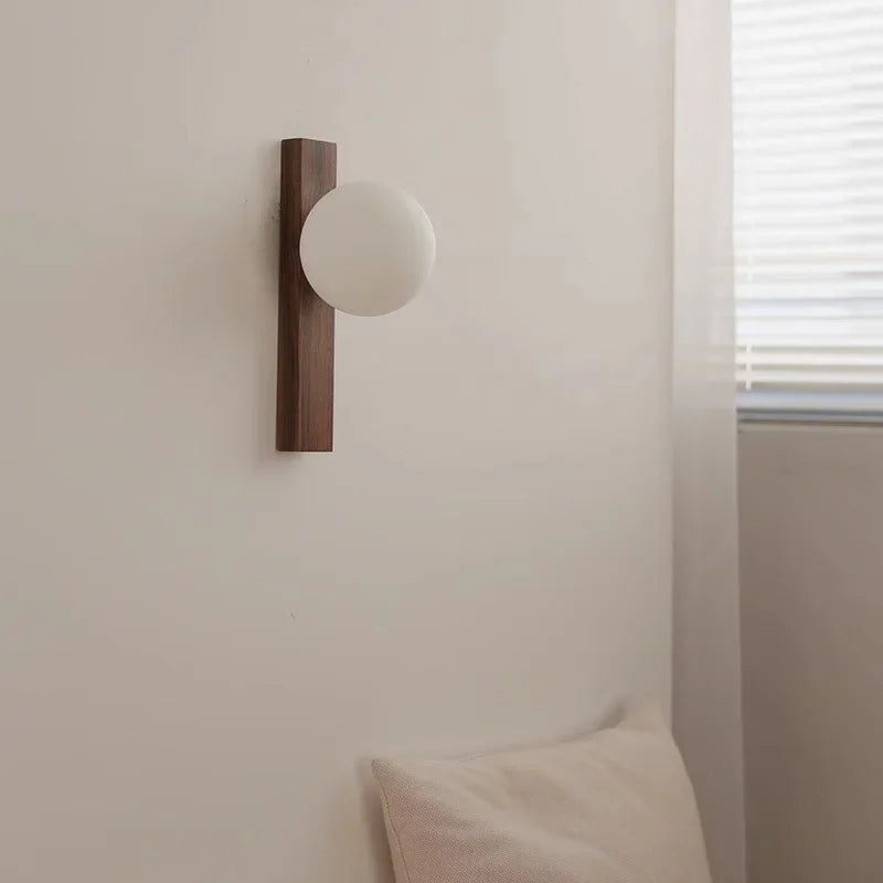 Lampe de chevet bois foncé